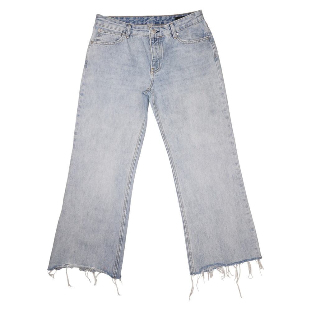 ZARA Wide Leg Light Wash Frayed Hem Jeans Women’s Size 8 (EUR 40 / MEX 30)